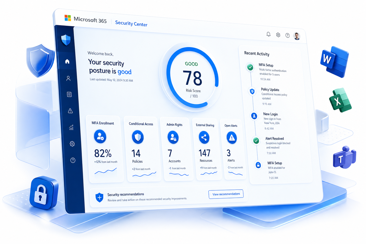 Microsoft 365 セキュリティ運用ダッシュボード